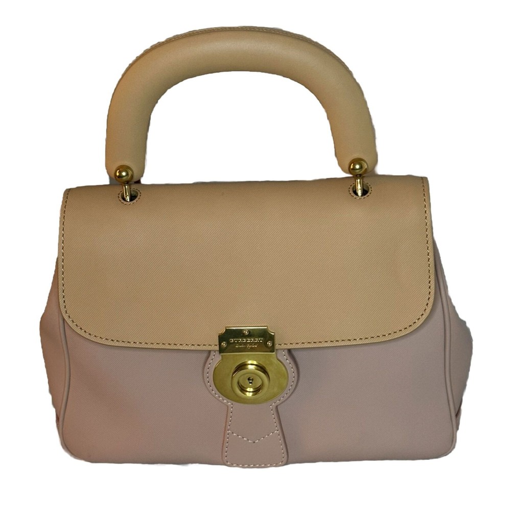 Burberry Bag Bi Color Trench Leather DK88 Top Handle Bag